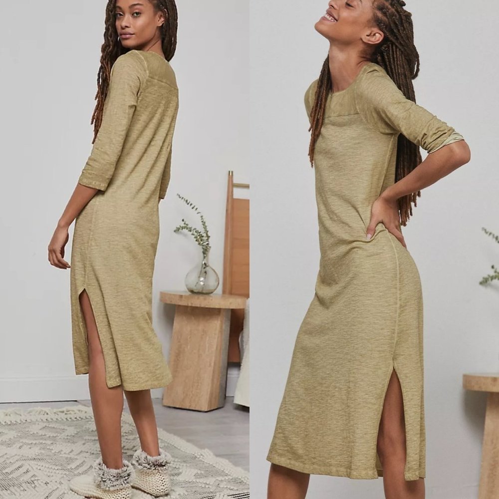 NWT Saturday/Sunday Amanda Midi Dress Anthropologie Small Khaki Green